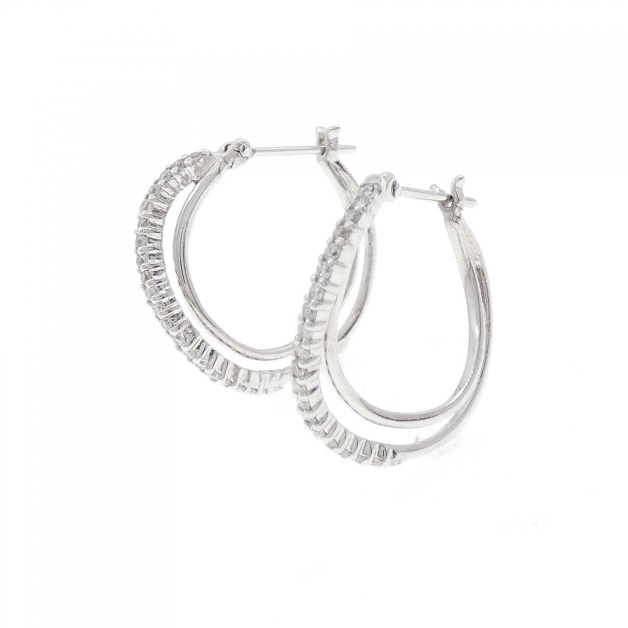 K18WG ダイヤモンド ピアス