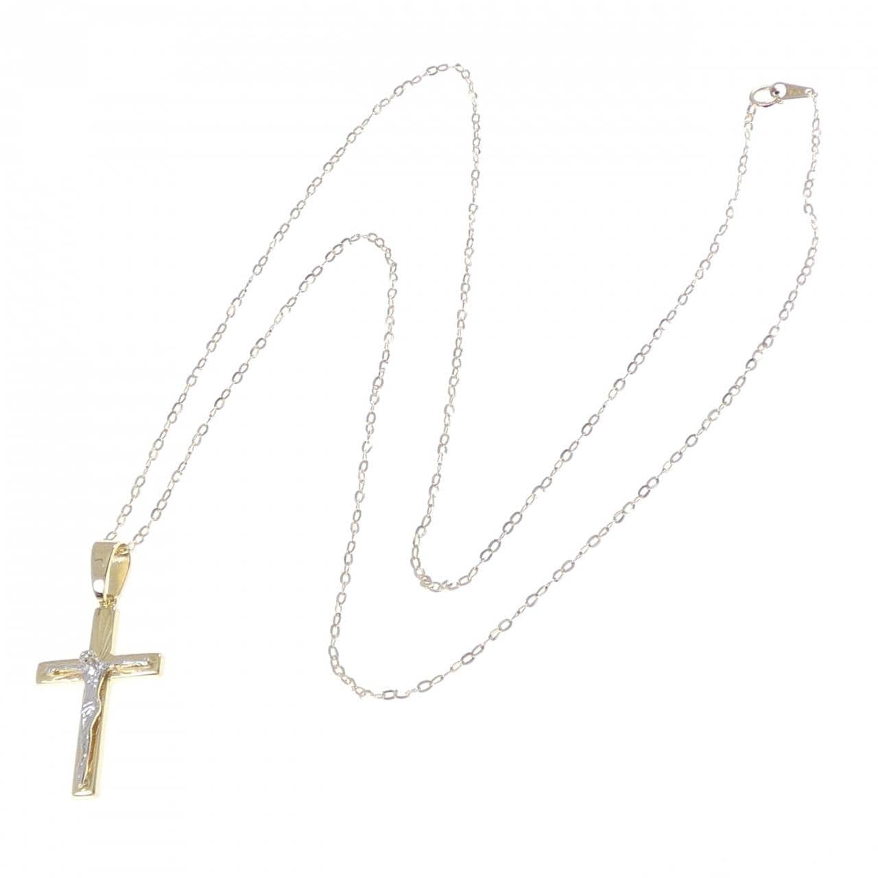 K18YG/K18WG クロス ネックレス