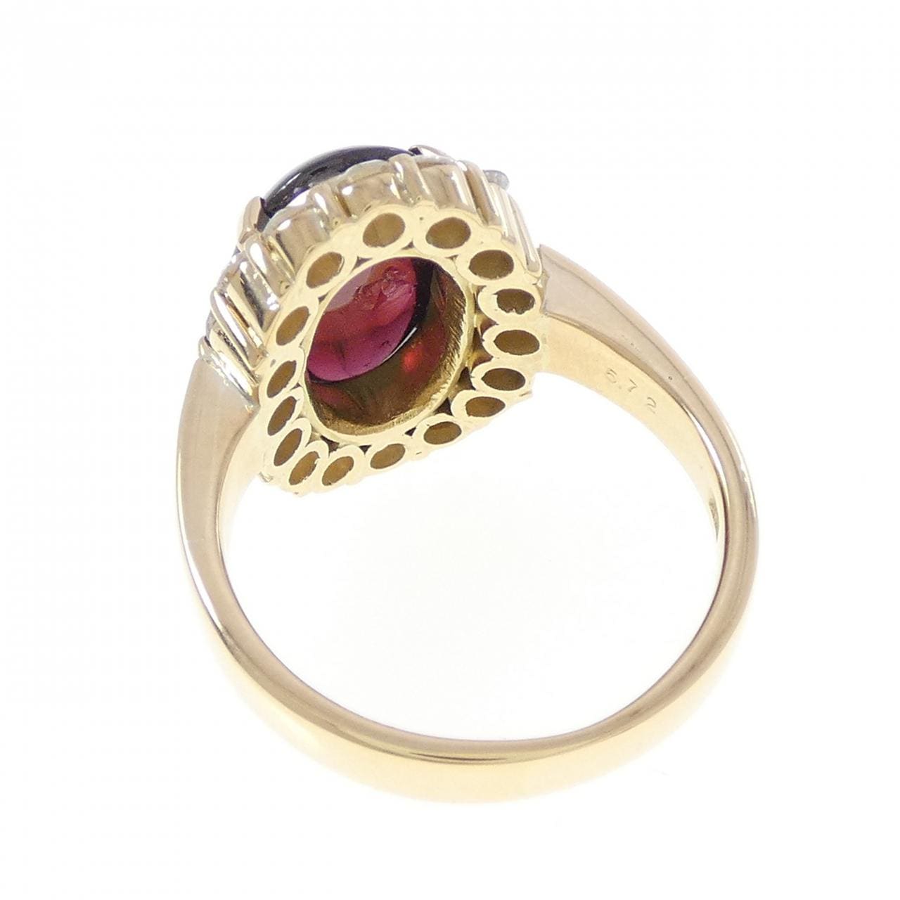 K18YG ガーネット リング 5.72CT