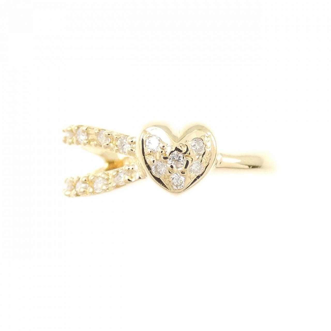 K18YG ハート ダイヤモンド リング 0.12CT