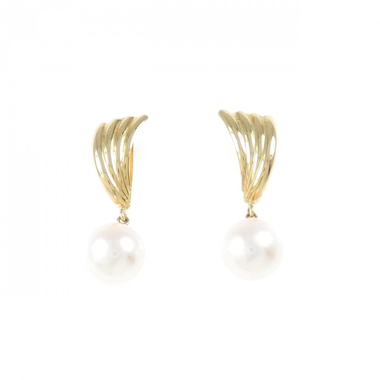 [BRAND NEW] K18YG Akoya pearl earrings 7.8CT