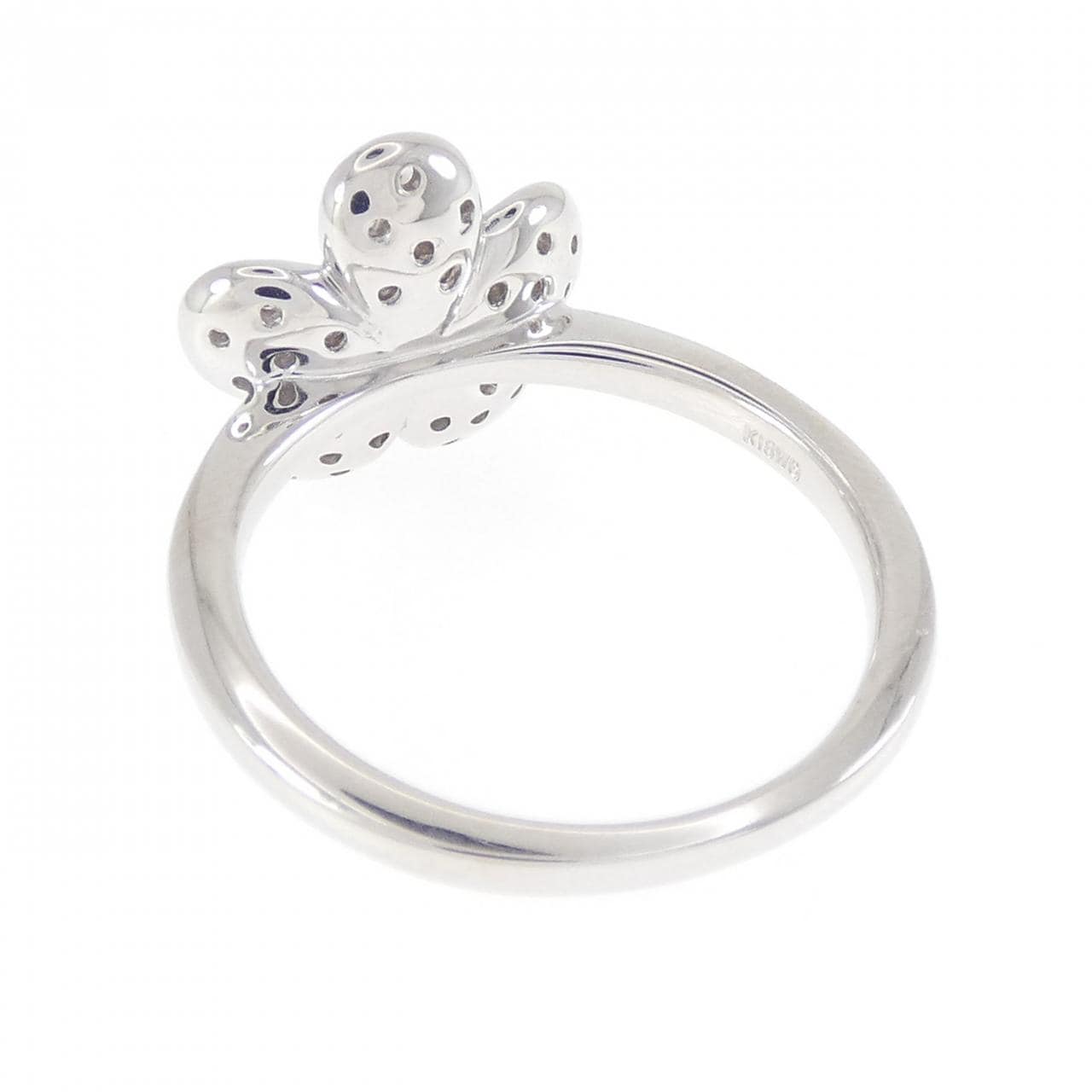 K18WG フラワー ピンクダイヤモンド リング 0.05CT