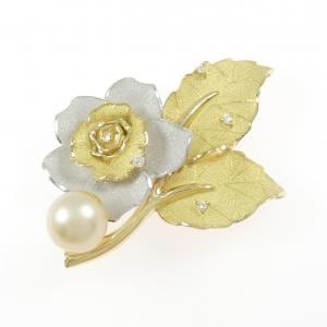 タムラシュンイチ 白蝶パール ブローチ 11.3mm