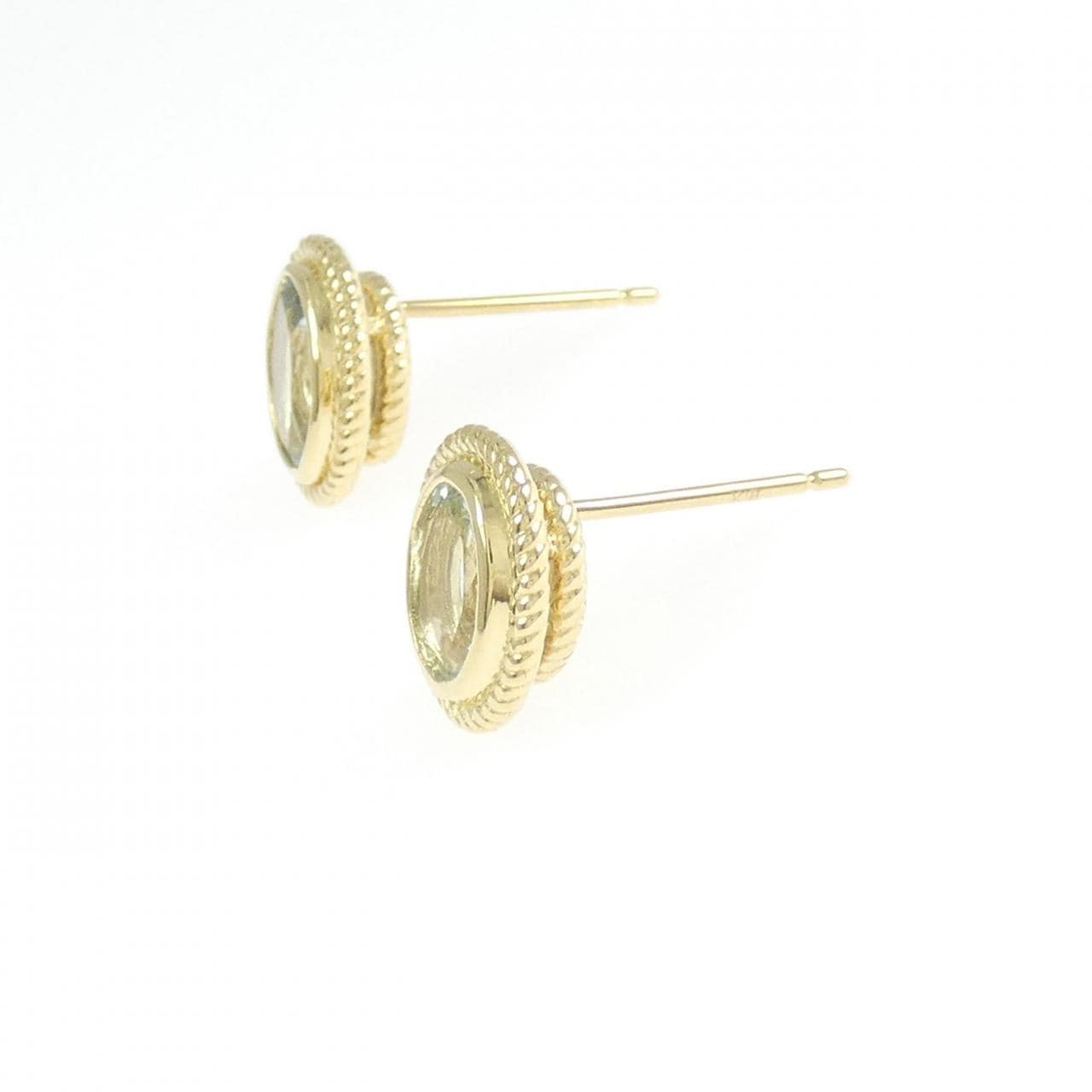 K18YG アクアマリン ピアス