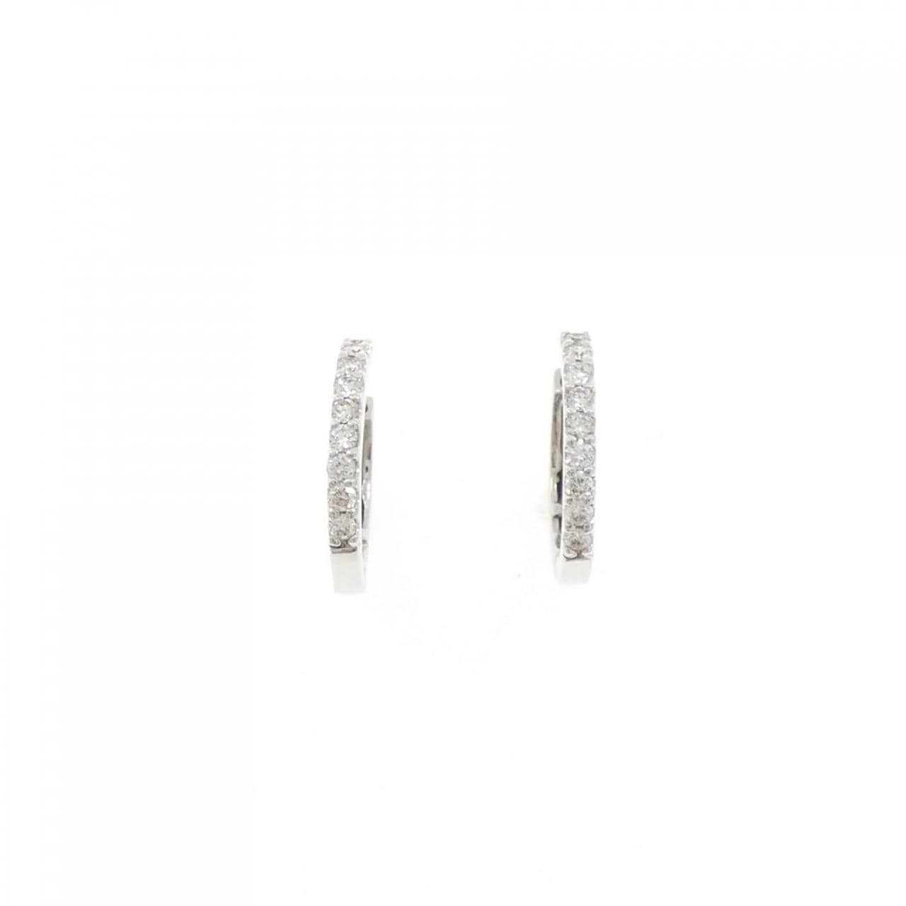 【新品】PT900 フープ ダイヤモンド ピアス 0.30CT