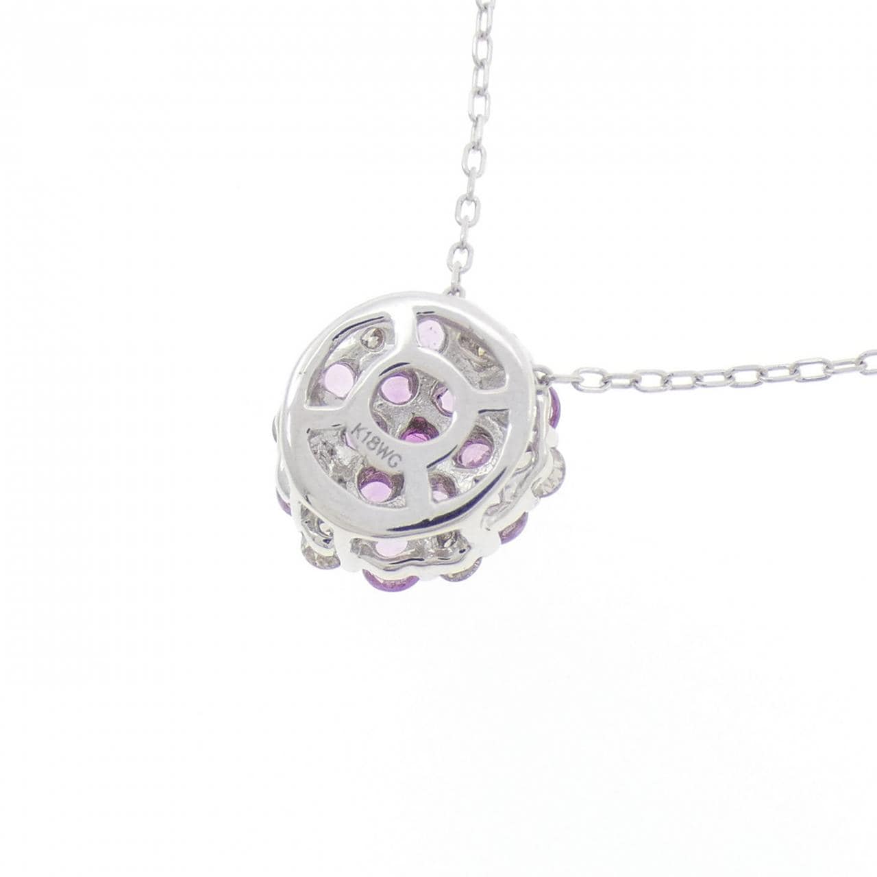 K18WG カラーストーン ネックレス