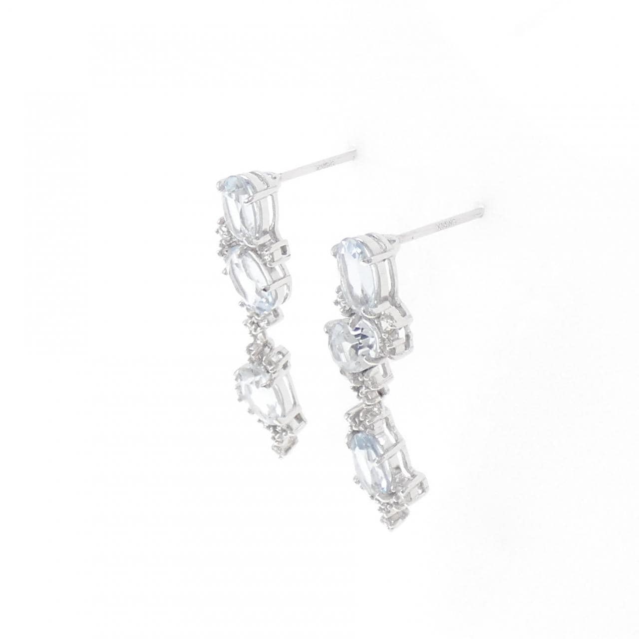 K14WG アクアマリン ピアス