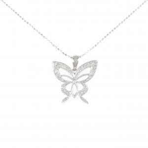 585WG/K14WG バタフライ ダイヤモンド ネックレス