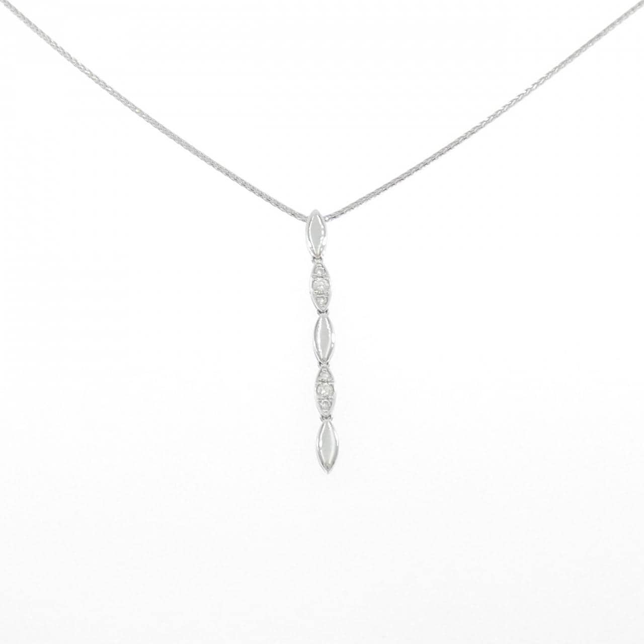 K18WG ダイヤモンド ネックレス 0.22CT