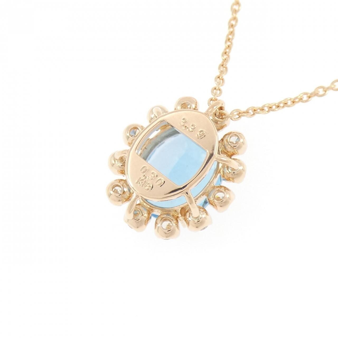 K18PG ブルートパーズ ネックレス 3.39CT
