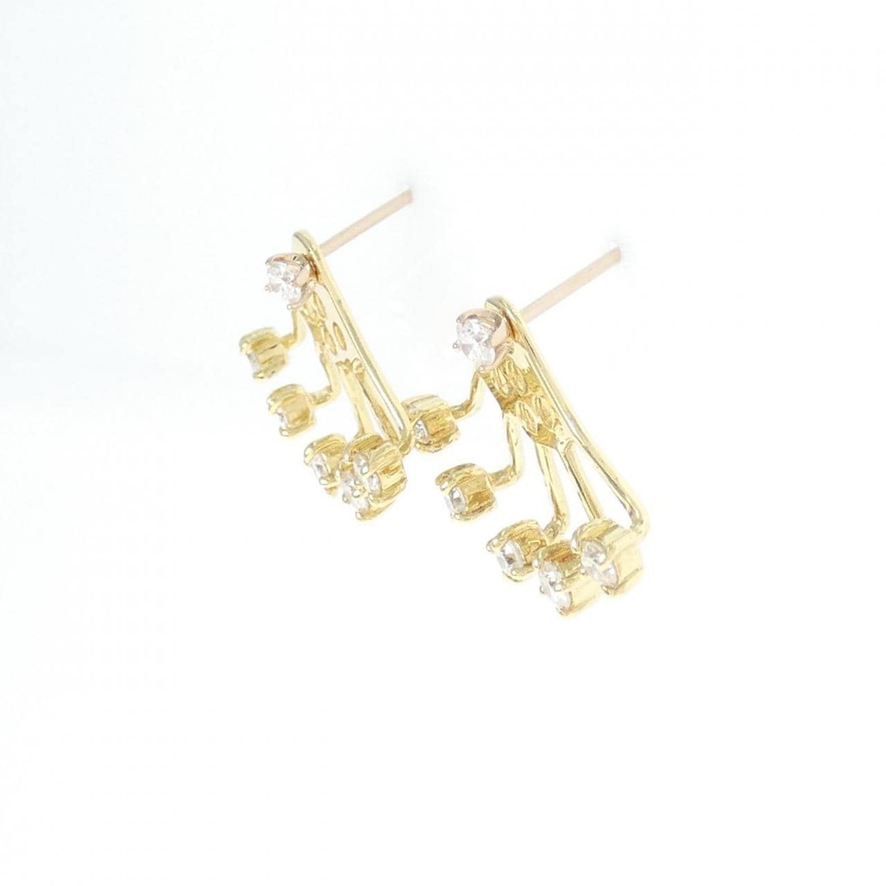 K18YG 2WAY Diamond Earrings 0.46CT