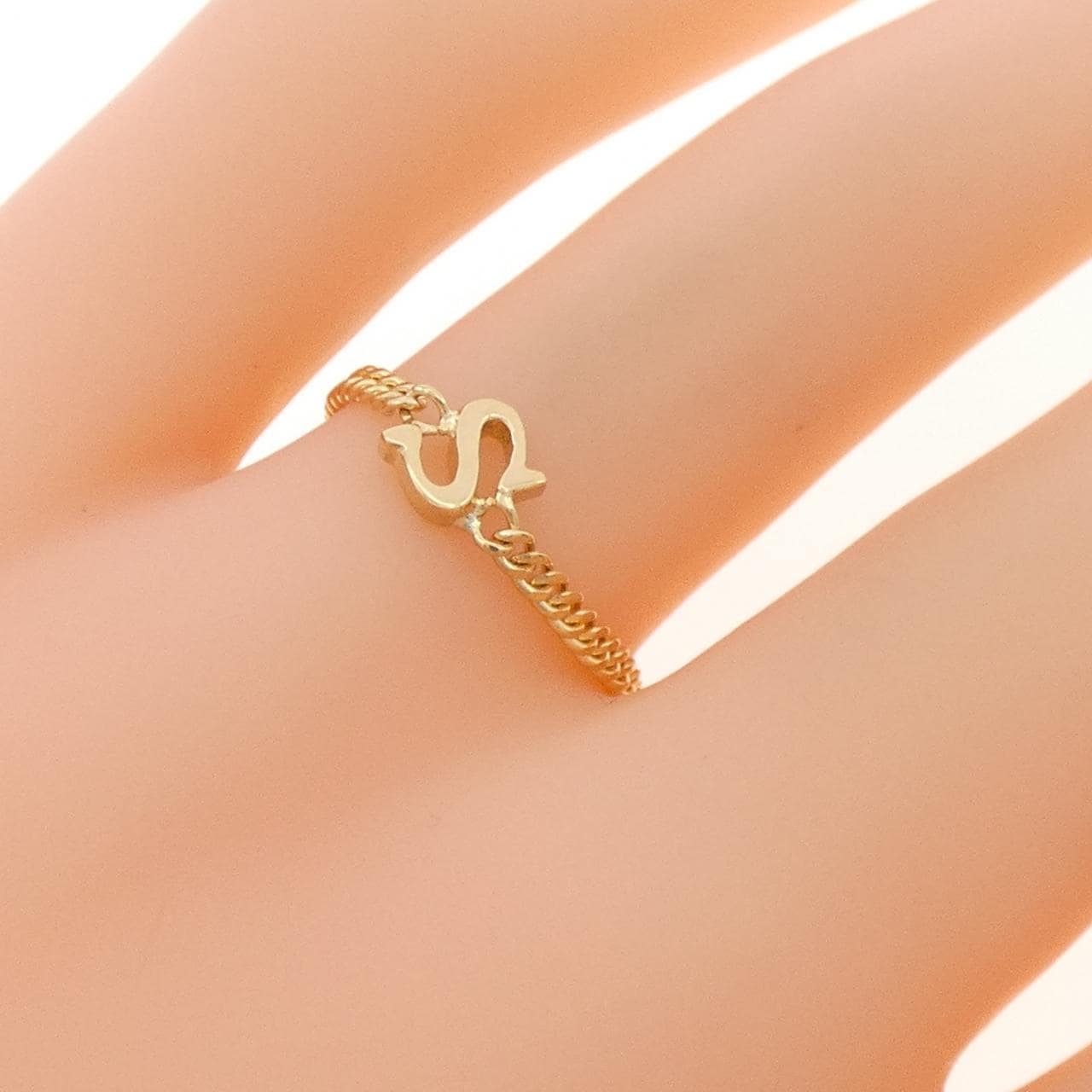 K18YG イニシャルS リング