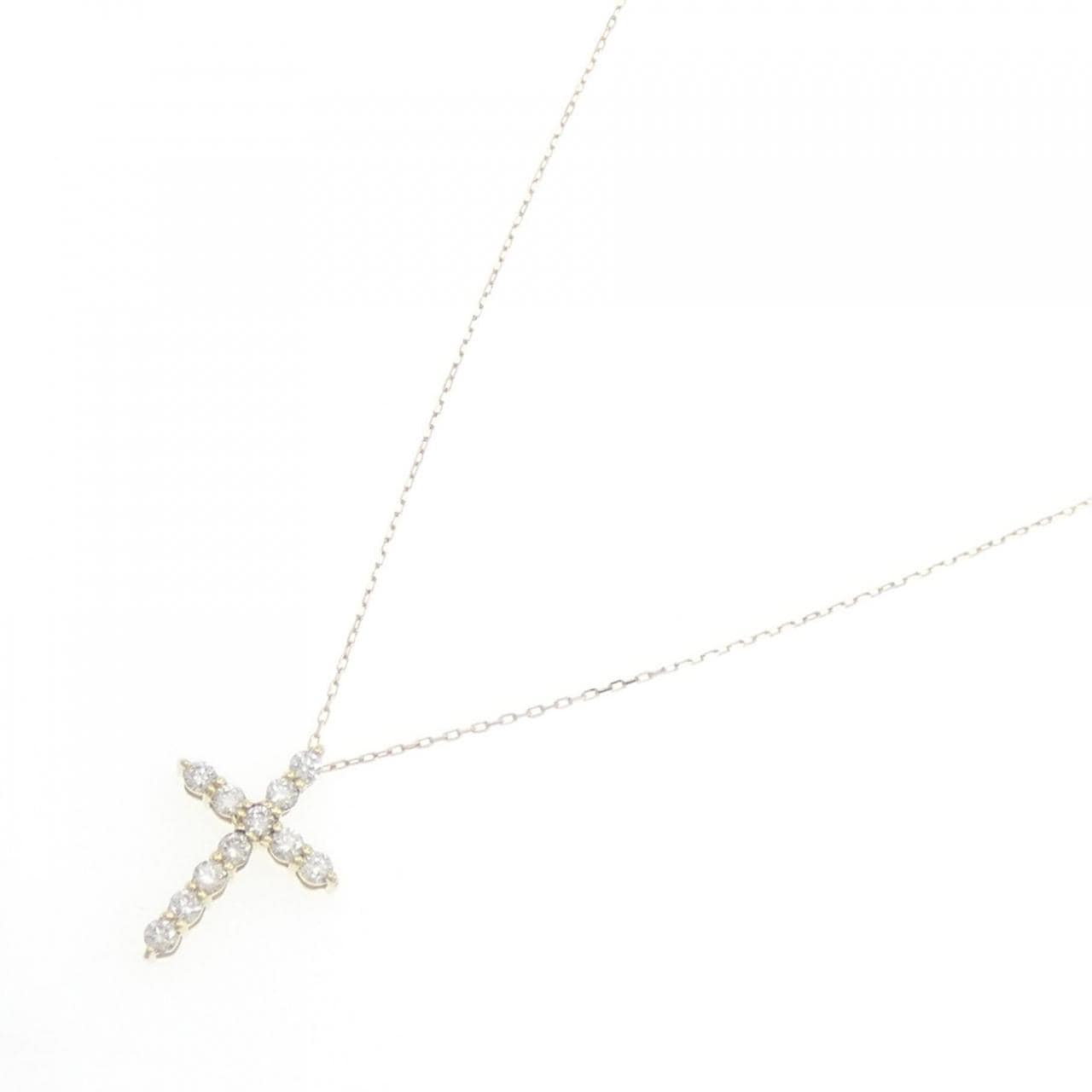 [BRAND NEW] K10YG Cross Diamond Necklace 0.20CT