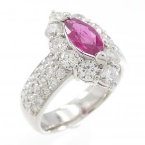PT900 ルビー リング 1.03CT ビルマ産