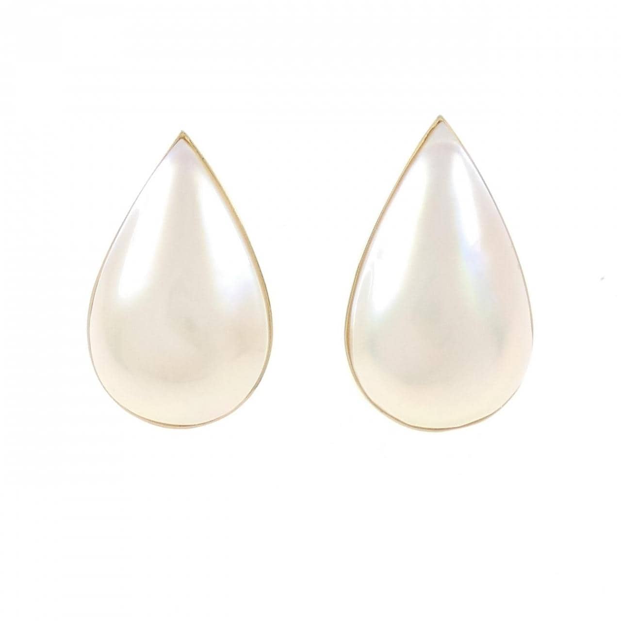 K18YG Mabe pearl earrings