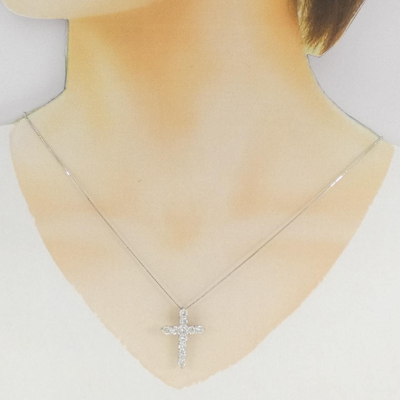 PT900/PT850 クロス ダイヤモンド ネックレス 2.03CT