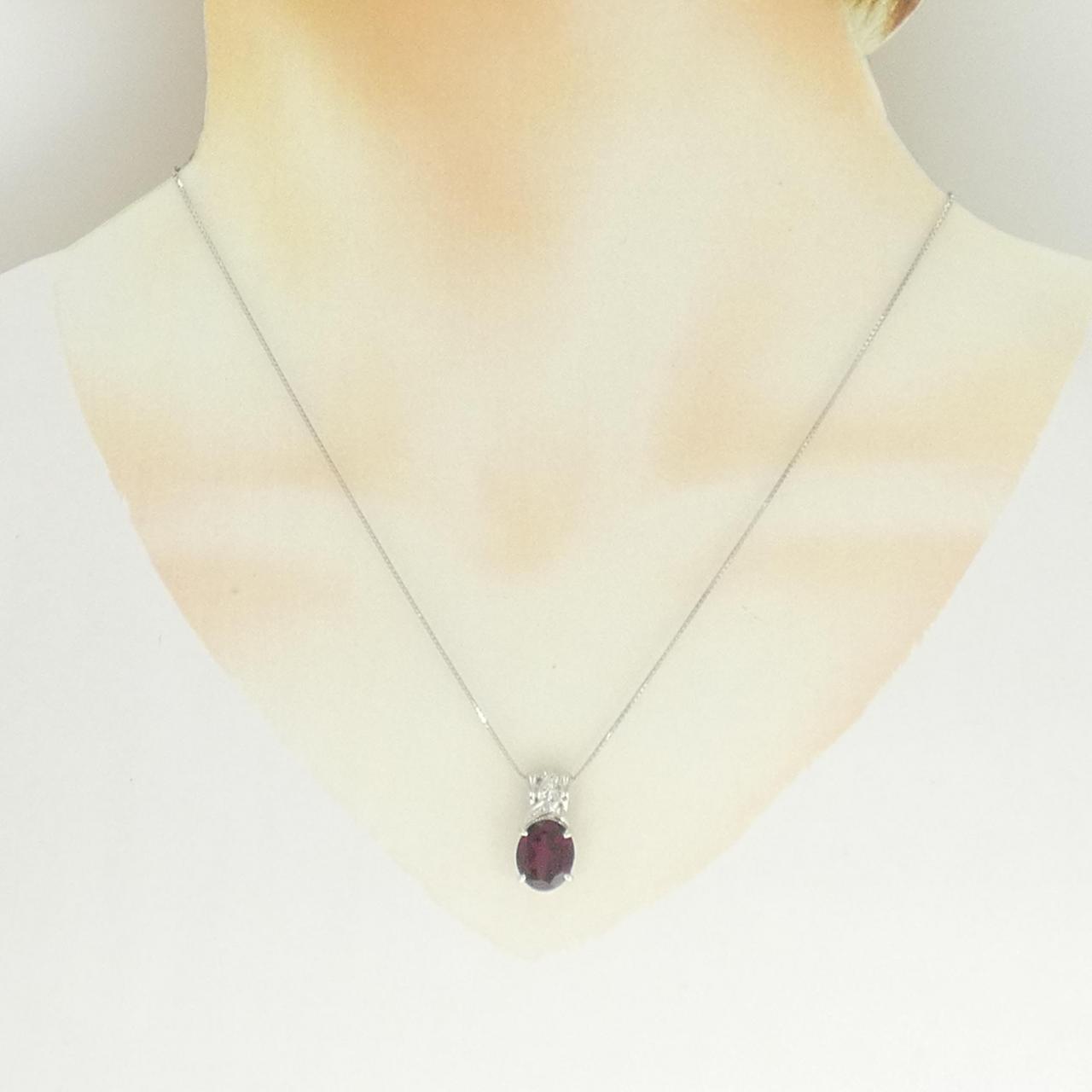 PT900/PT850 ガーネット ネックレス 3.48CT