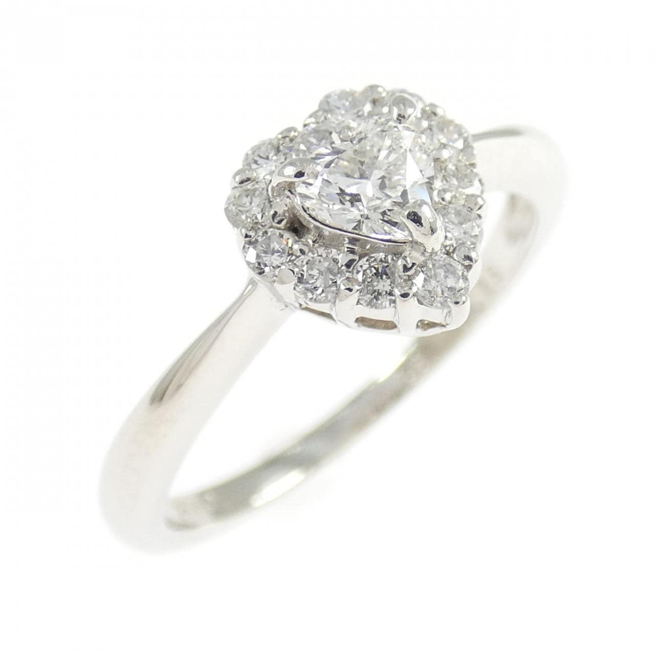 PT900 ハート ダイヤモンド リング 0.18CT
