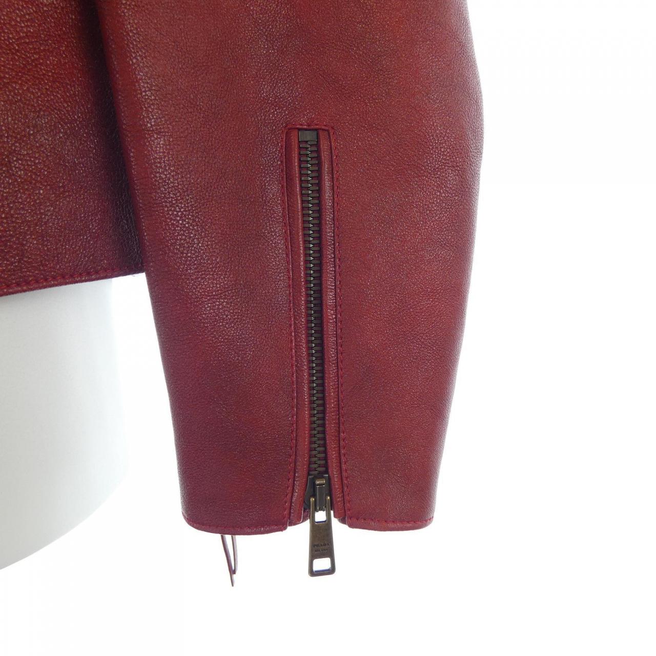 プラダ PRADA UPW416 2D02 レザーライダースジャケット