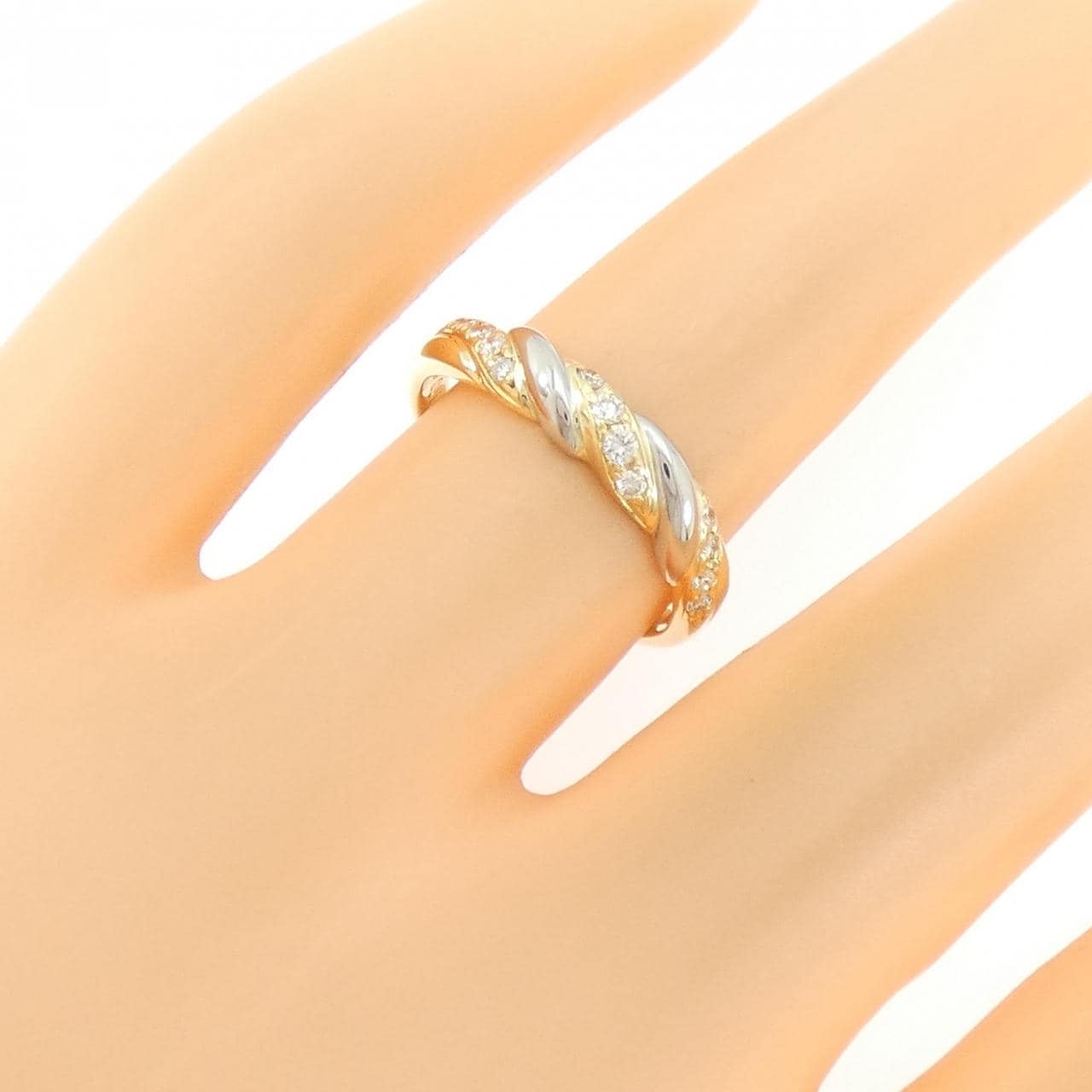 K18YG/PT900 ダイヤモンド リング 0.15CT