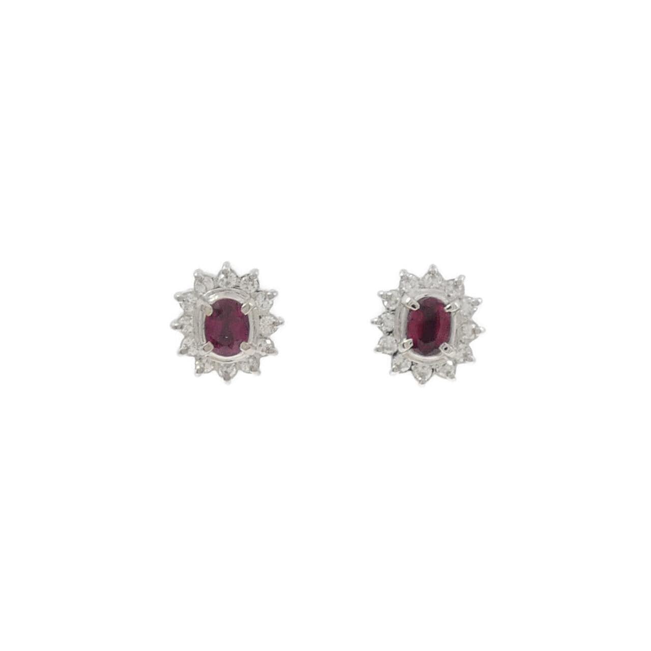 PT900 ルビー ピアス 0.415CT