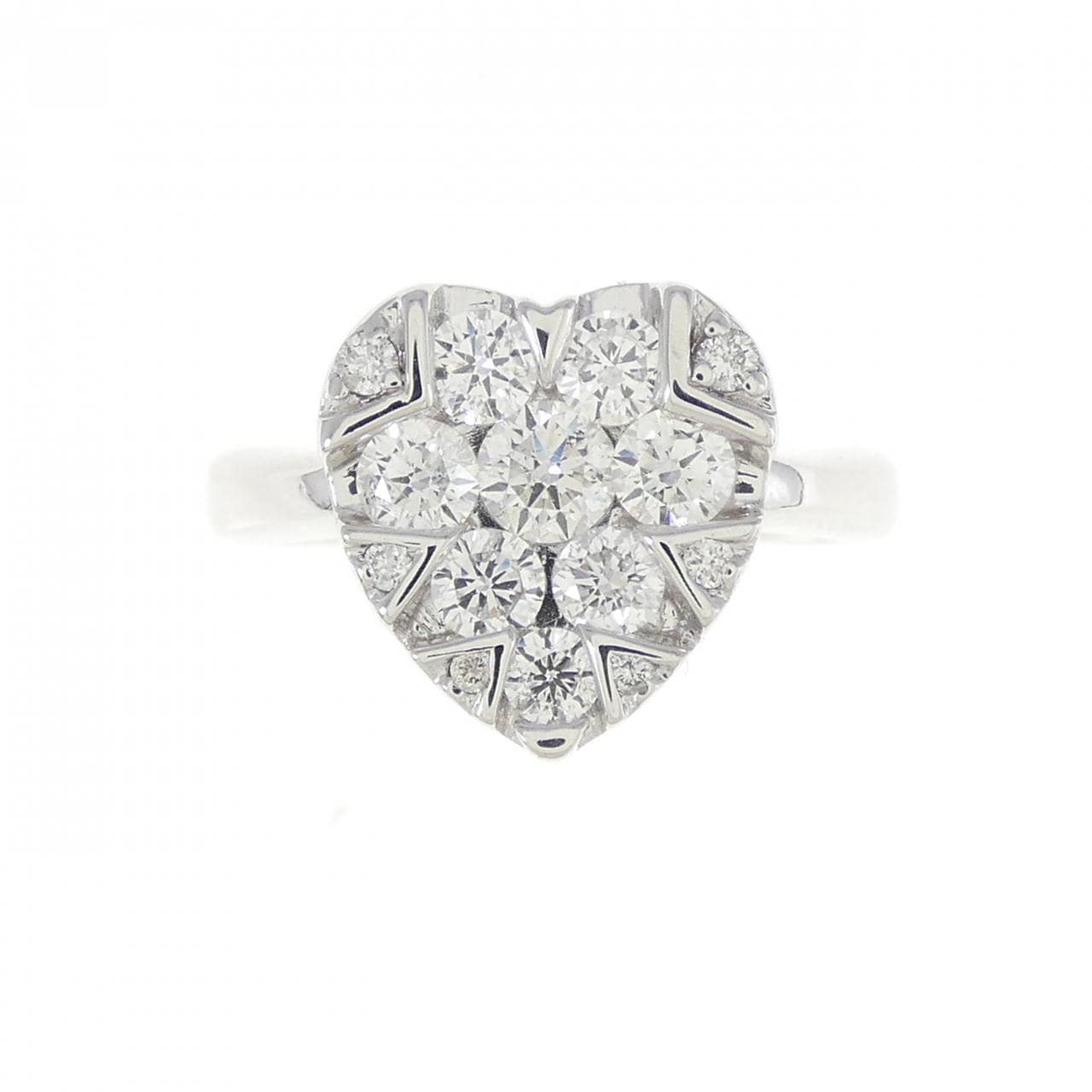 K18WG heart Diamond ring