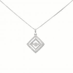 K18WG ダイヤモンド ネックレス 0.13CT