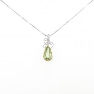 K18YG/K18WG グリーンガーネット ネックレス 1.194CT