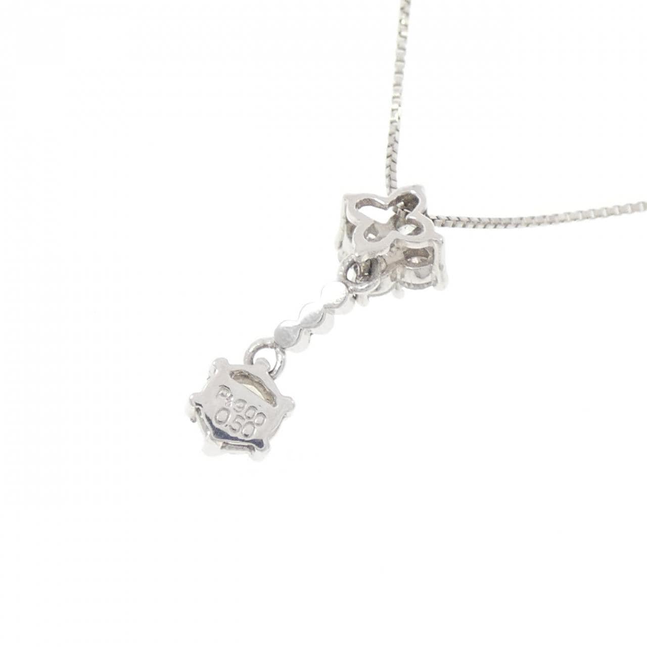 PT900/PT850 フラワー ダイヤモンド ネックレス 0.50CT