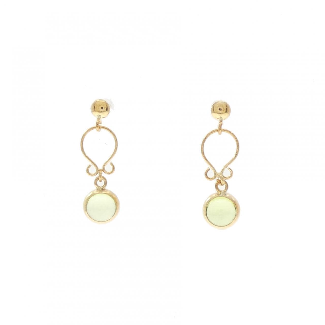 K18YG ペリドット ピアス