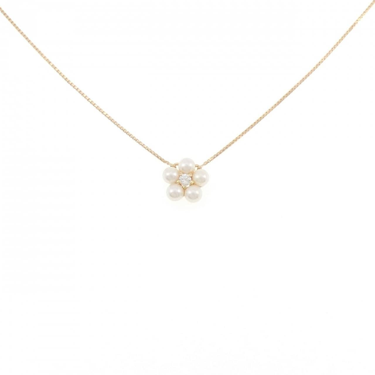K18YG フラワー アコヤパール ネックレス