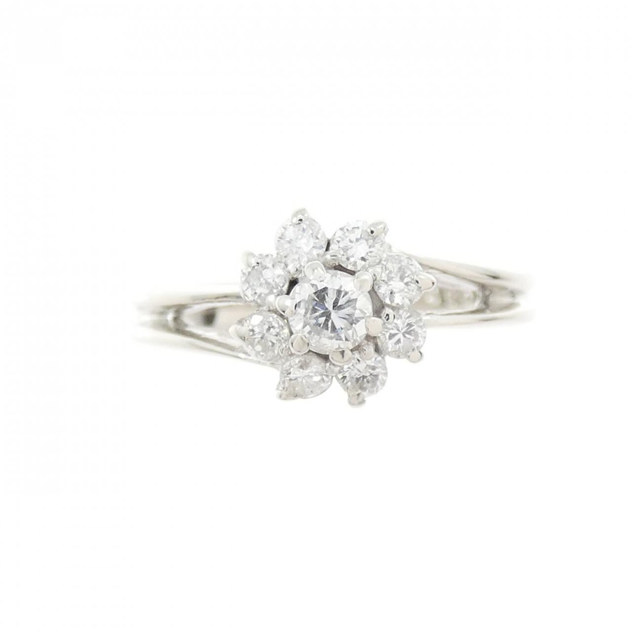 PT900 フラワー ダイヤモンド リング 0.30CT