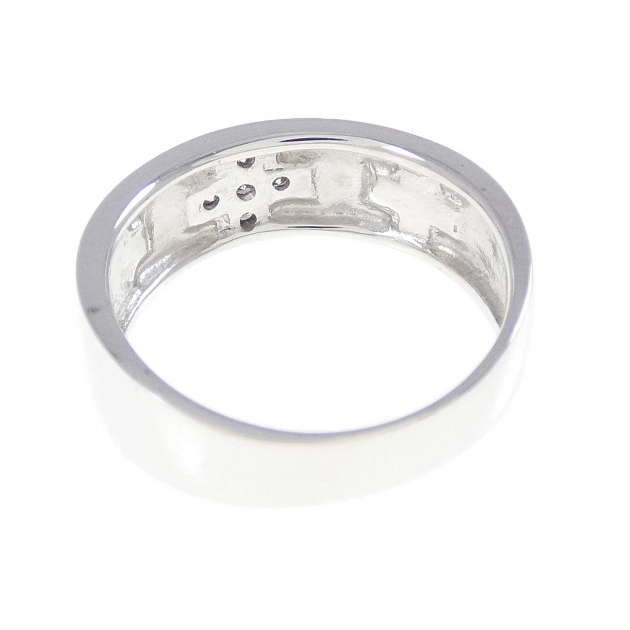 K18WG クロス ダイヤモンド リング 0.06CT