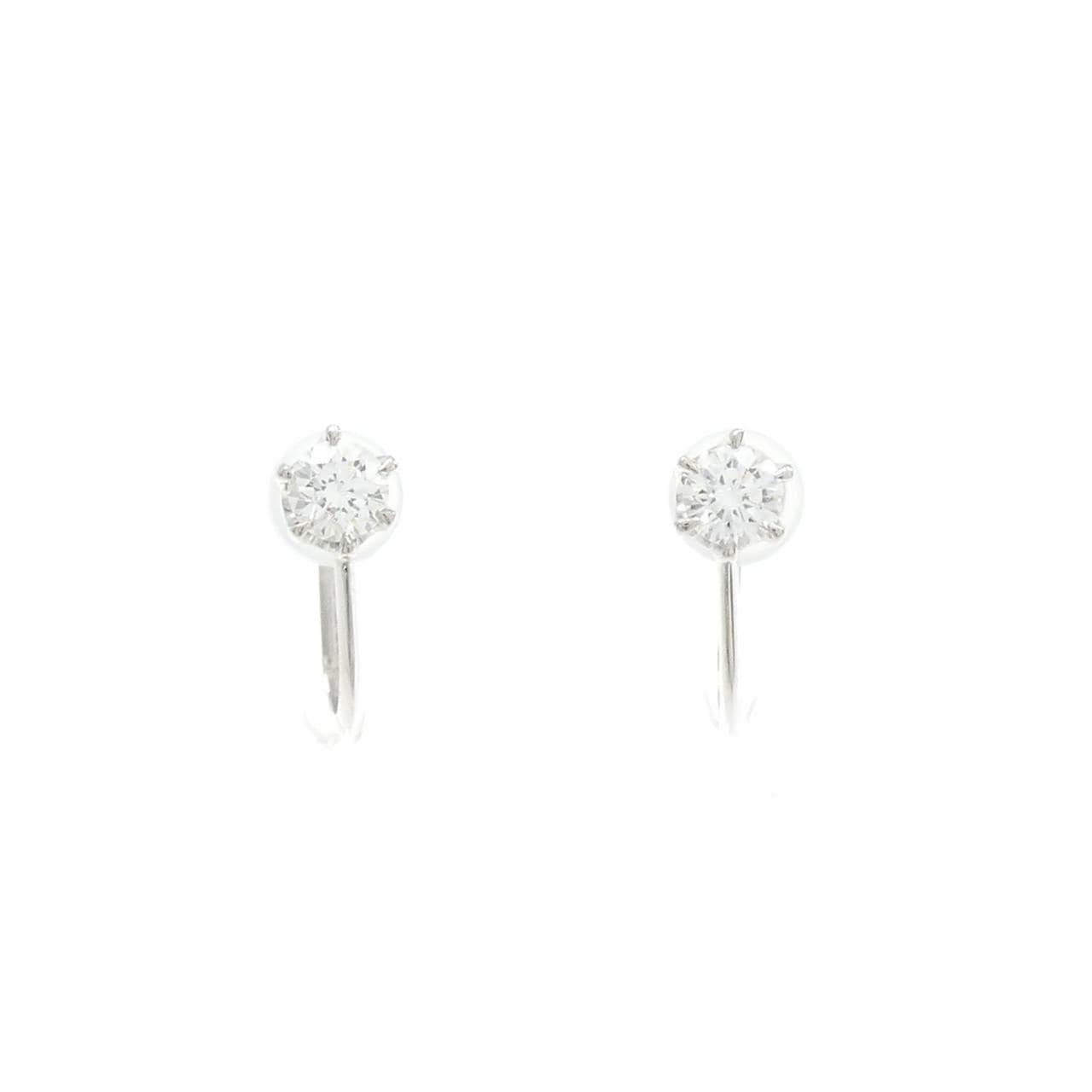 PT/PT900 ソリティア ダイヤモンド イヤリング 0.210CT 0.210CT F-G SI1-2 VG