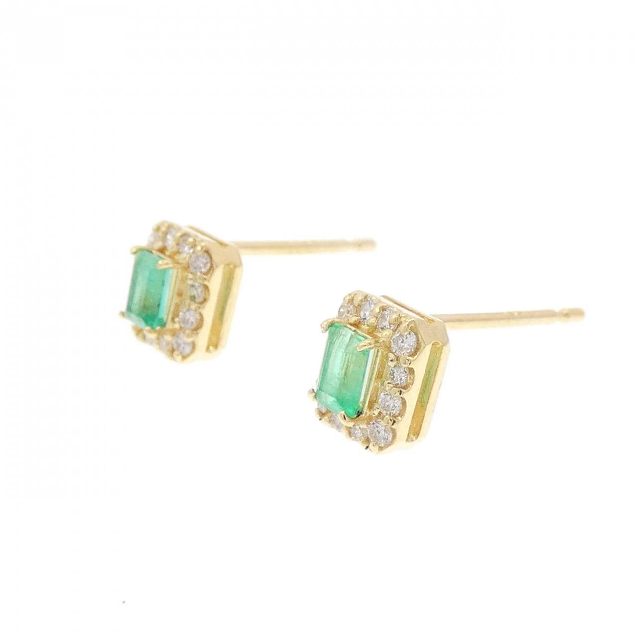 [新品] K18YG 祖母綠耳環 0.19CT