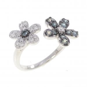 K18WG/K18BG フラワー アレキサンドライト リング 0.27CT