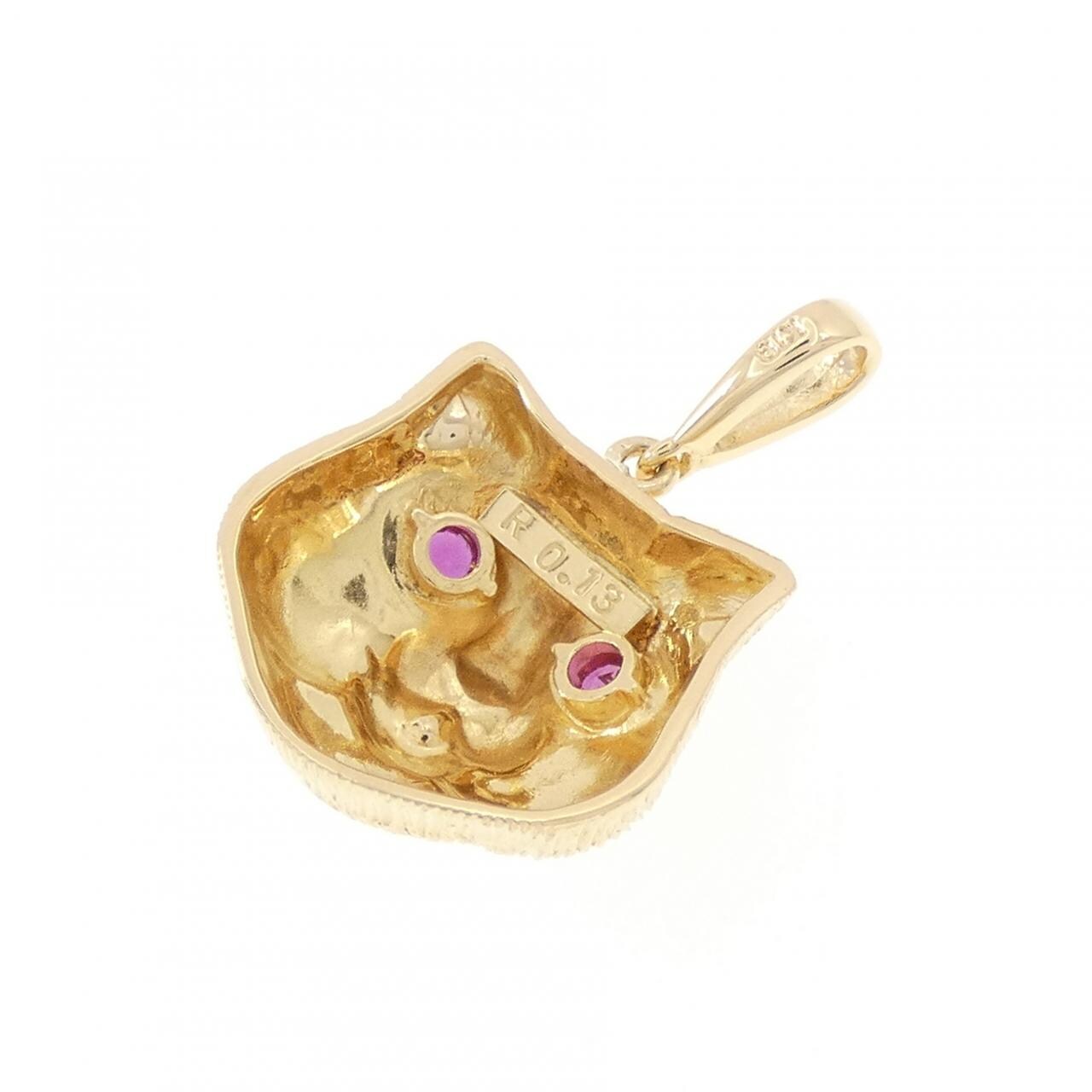K18YG キャット ルビー ペンダント 0.13CT