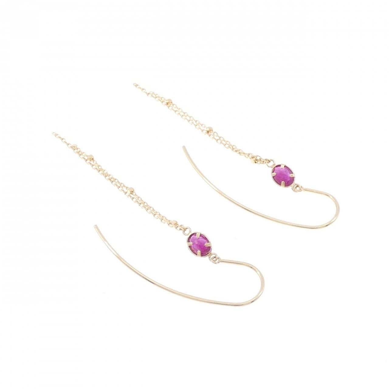 K10YG Ruby Earrings