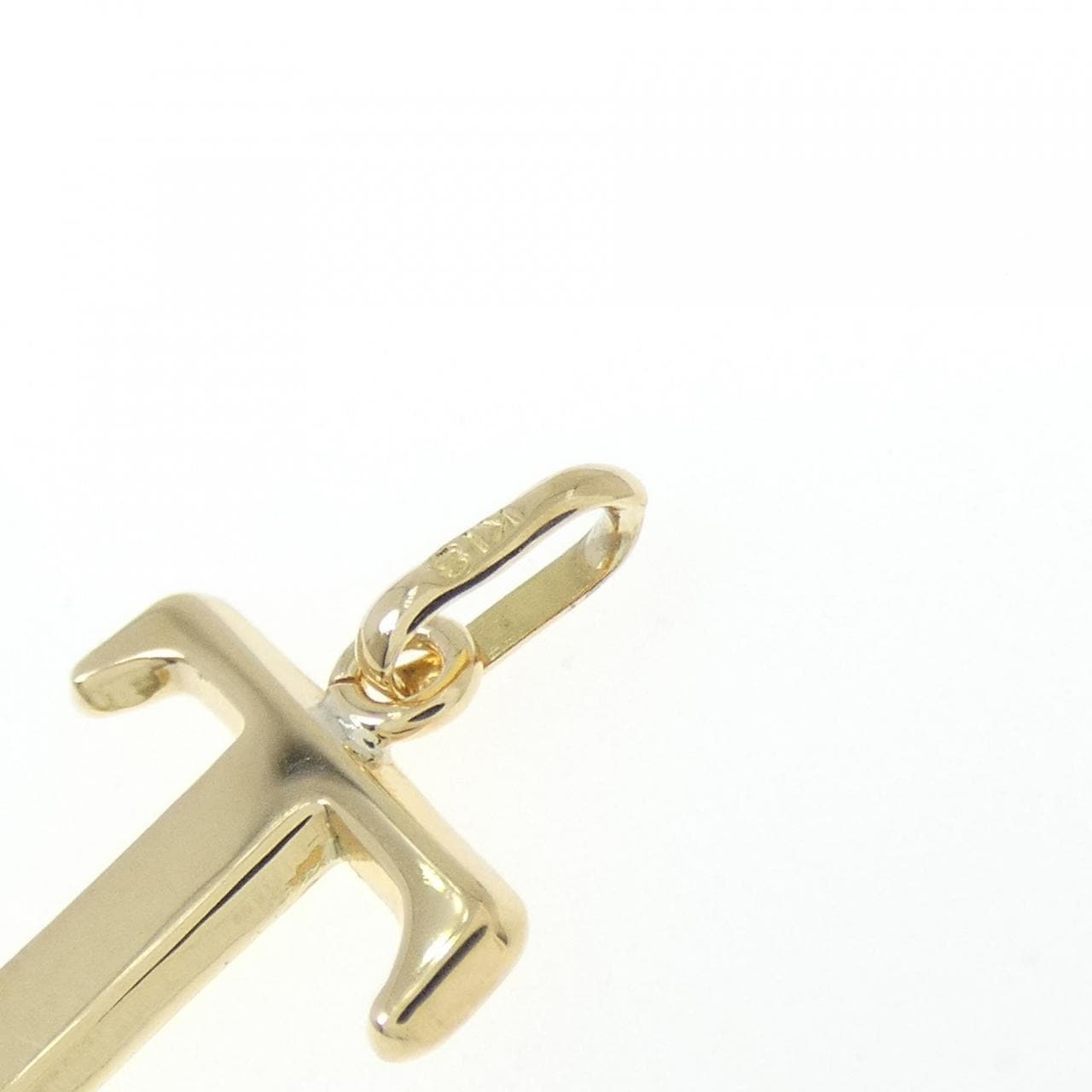 K18YG Initial T Pendant