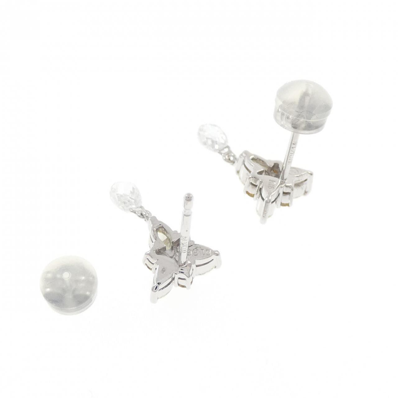 K18WG/K14WG ダイヤモンド ピアス 1.36CT