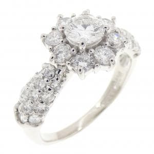 PT900 フラワー ダイヤモンド リング 0.396CT