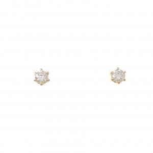 K18YG ソリティア ダイヤモンド ピアス