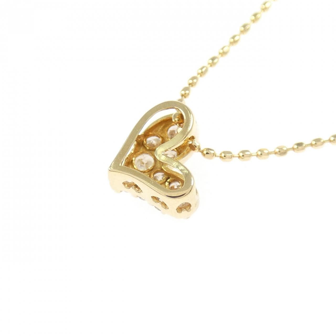 K18YG ハート ダイヤモンド ネックレス 0.14CT