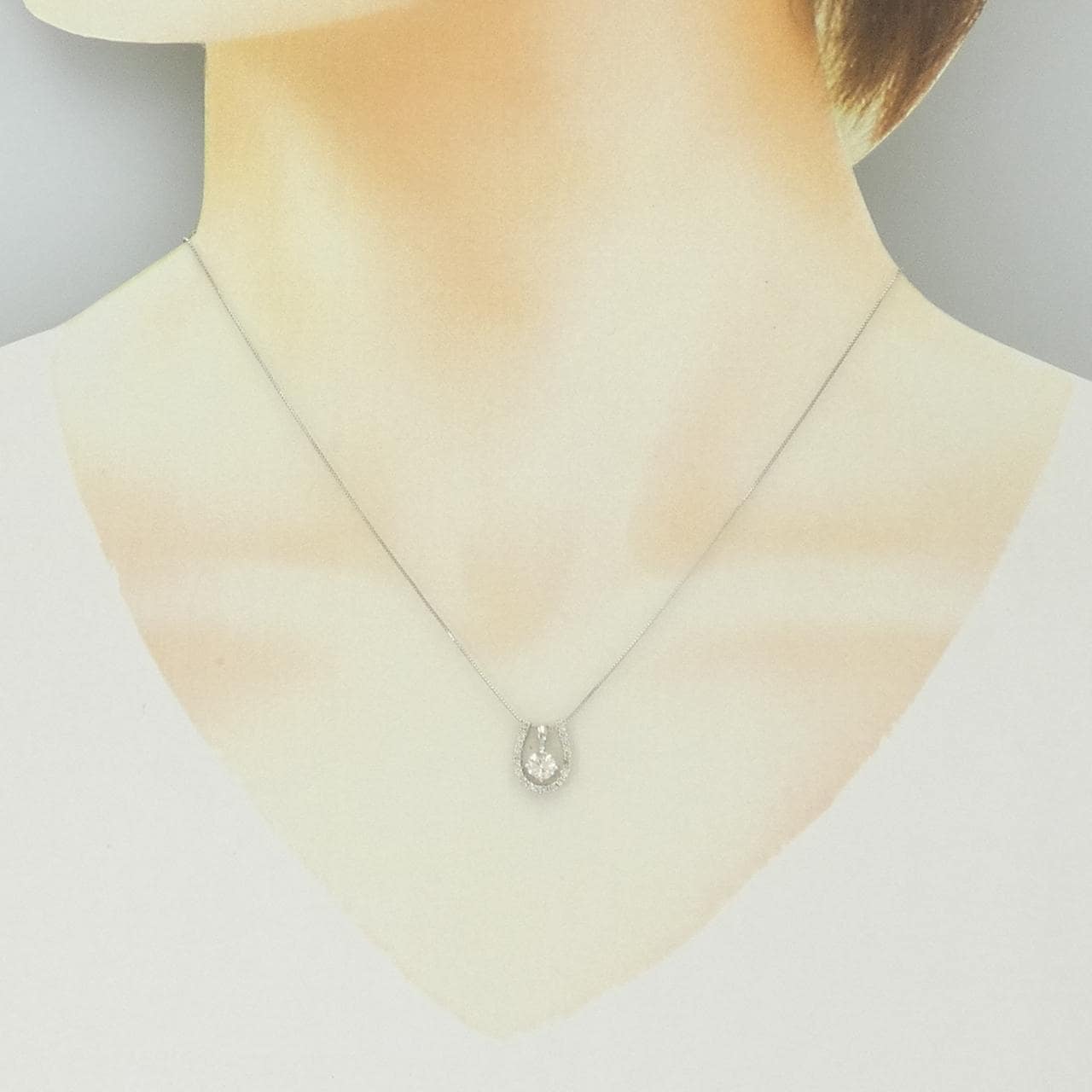 K18WG ダイヤモンド ネックレス 0.30CT