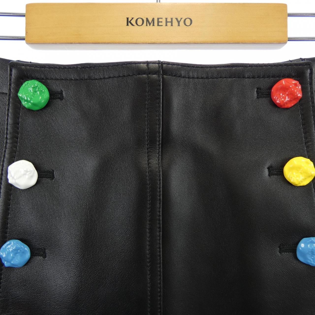 ルイヴィトン LOUIS VUITTON LV×YK ボタンレザーミニスカート FOLS02LLD 草間彌生 スカート