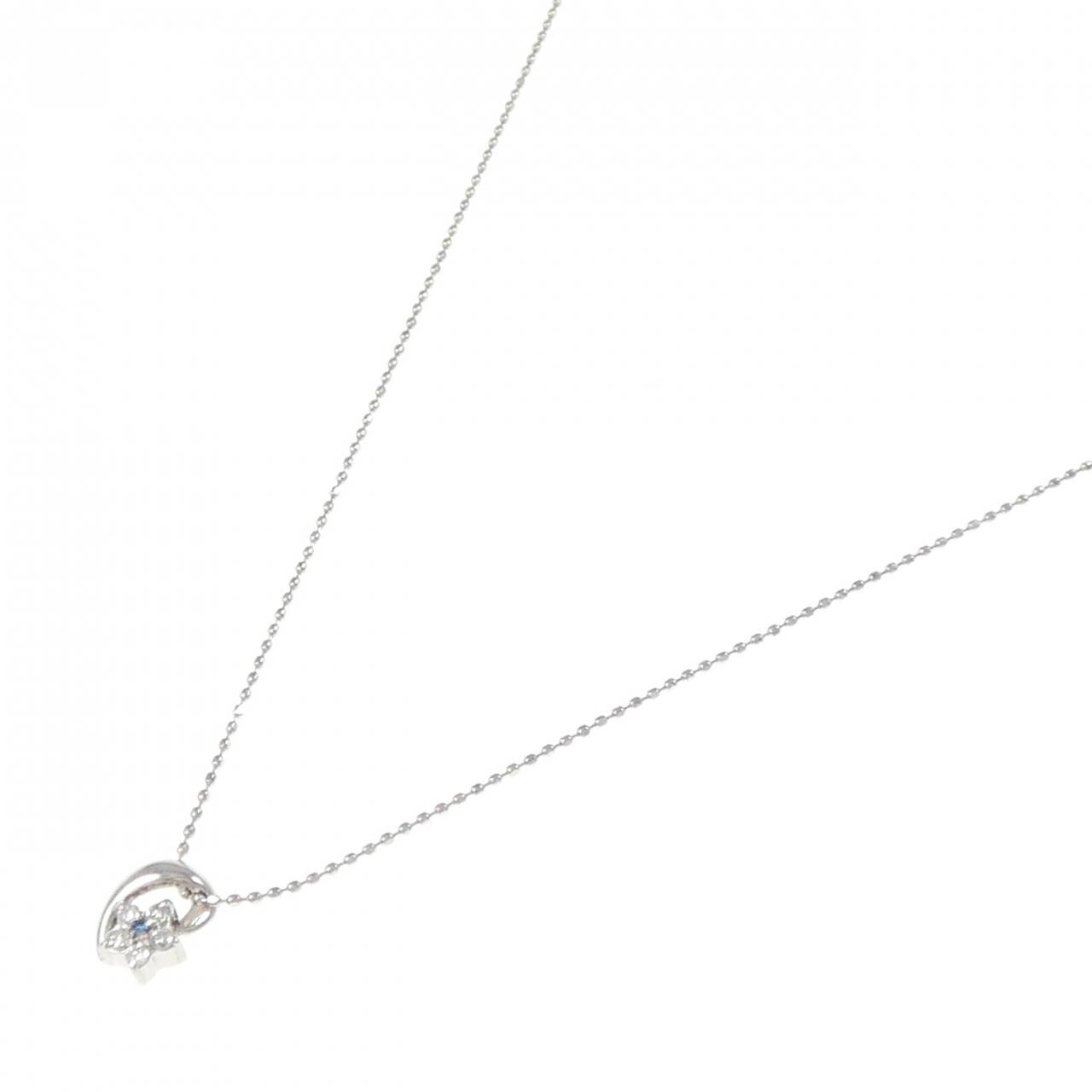 PT900/PT850 フラワー ダイヤモンド ネックレス 0.08CT