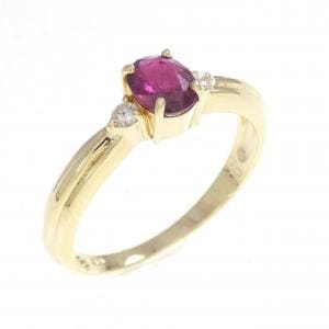 K18YG ルビー リング 0.41CT