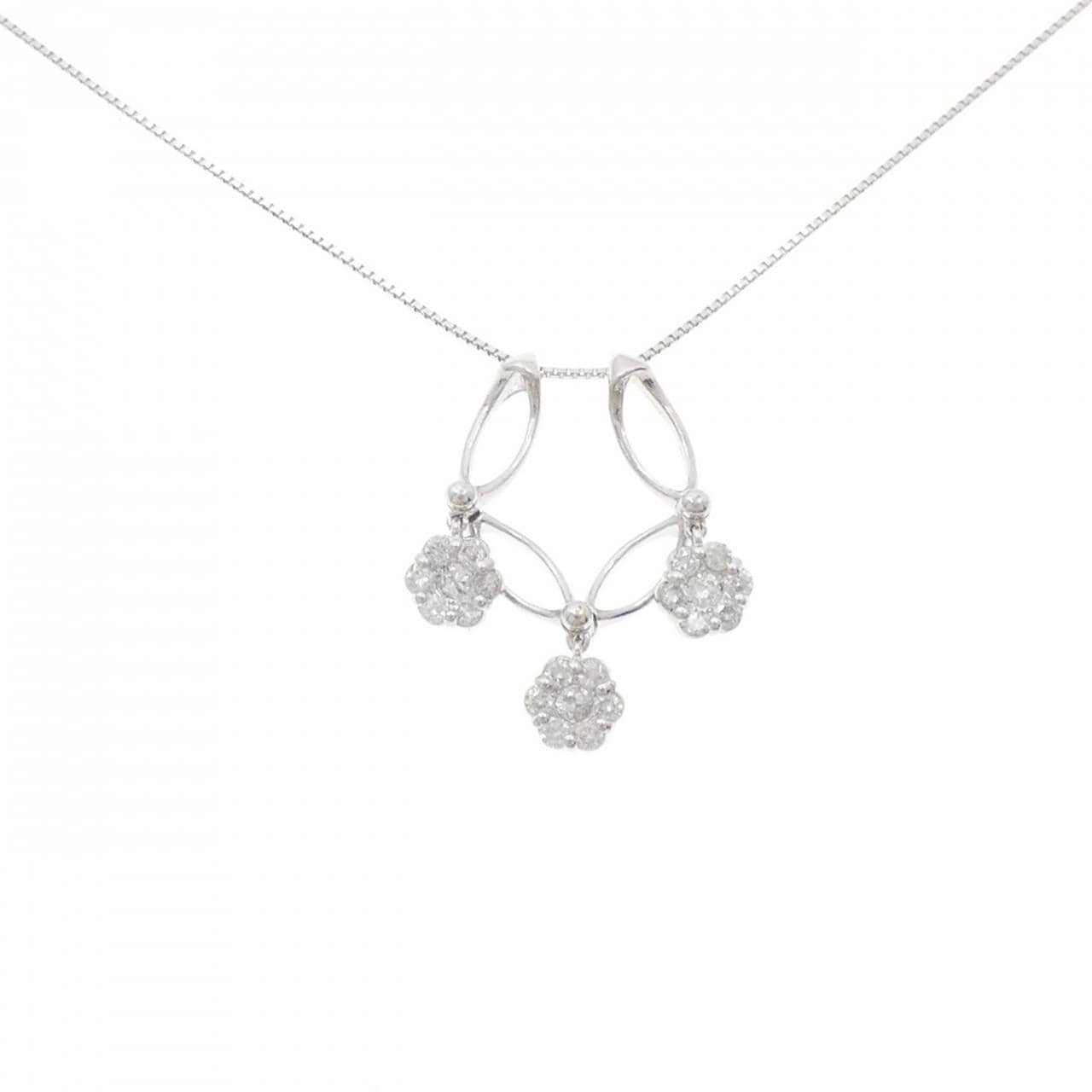 K14WG/K18WG 2WAY ダイヤモンド ネックレス 0.70CT