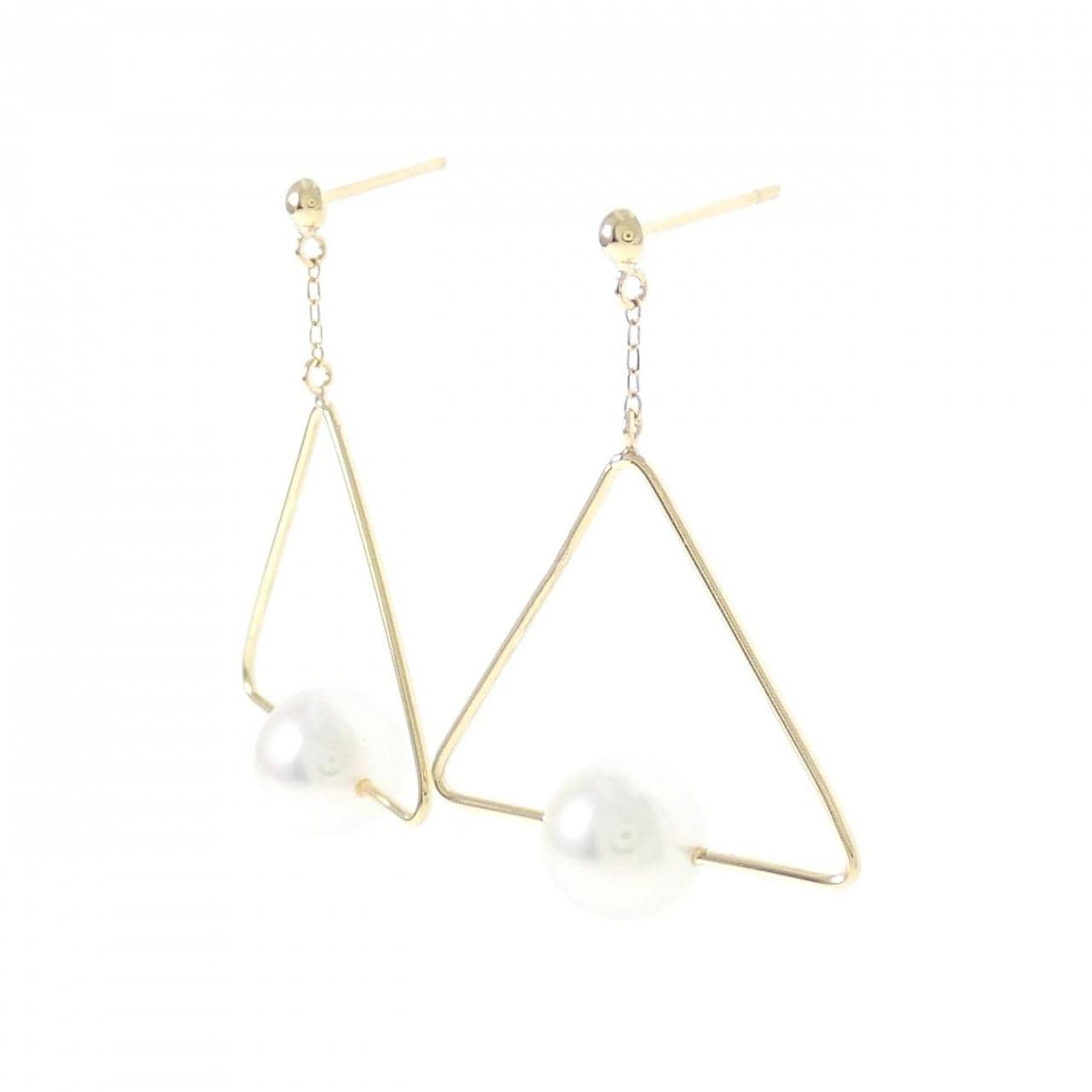 K18YG Akoya pearl earrings 6.9mm