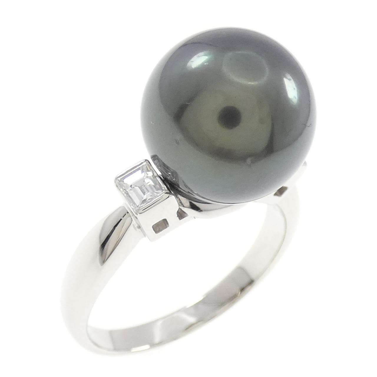 PT900 黒蝶パール リング 12.0mm